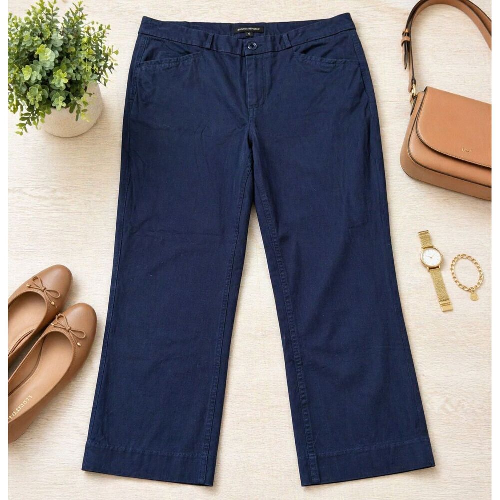 Banana Republic Womens Straight Leg Pants Size 12 (36x24) Blue (449)
